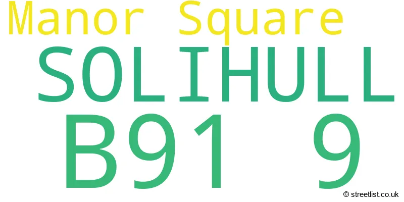 A word cloud for the B91 9 postcode